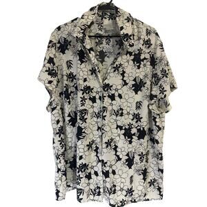 Worthington Women Stretch 3X Black & White Blouse